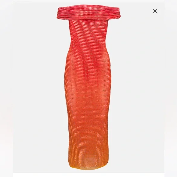 Self-portrait rhinestones off the shoulder dress - Picture 2 of 12